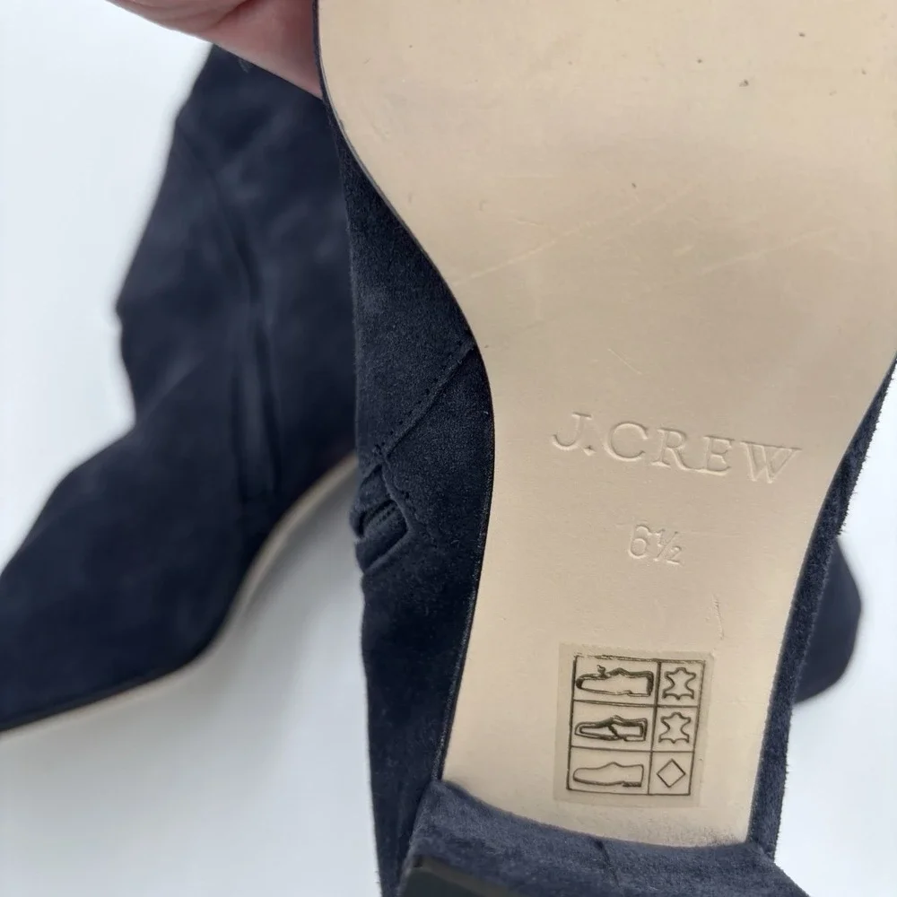 J‎ Crew Blue Suede Over the Knee Boots Size 6.5